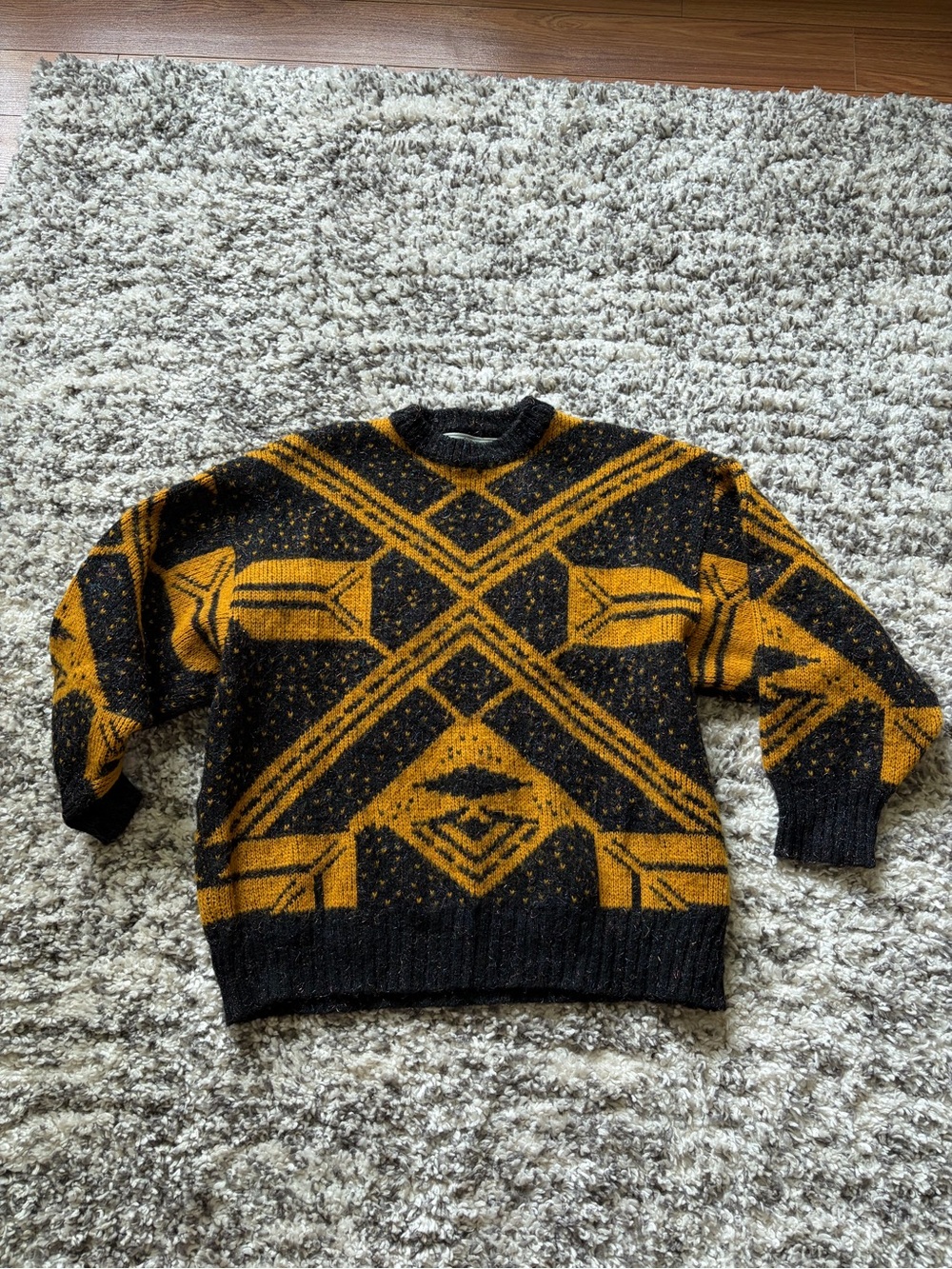 Vintage Icelandic Geometric Wool Sweater